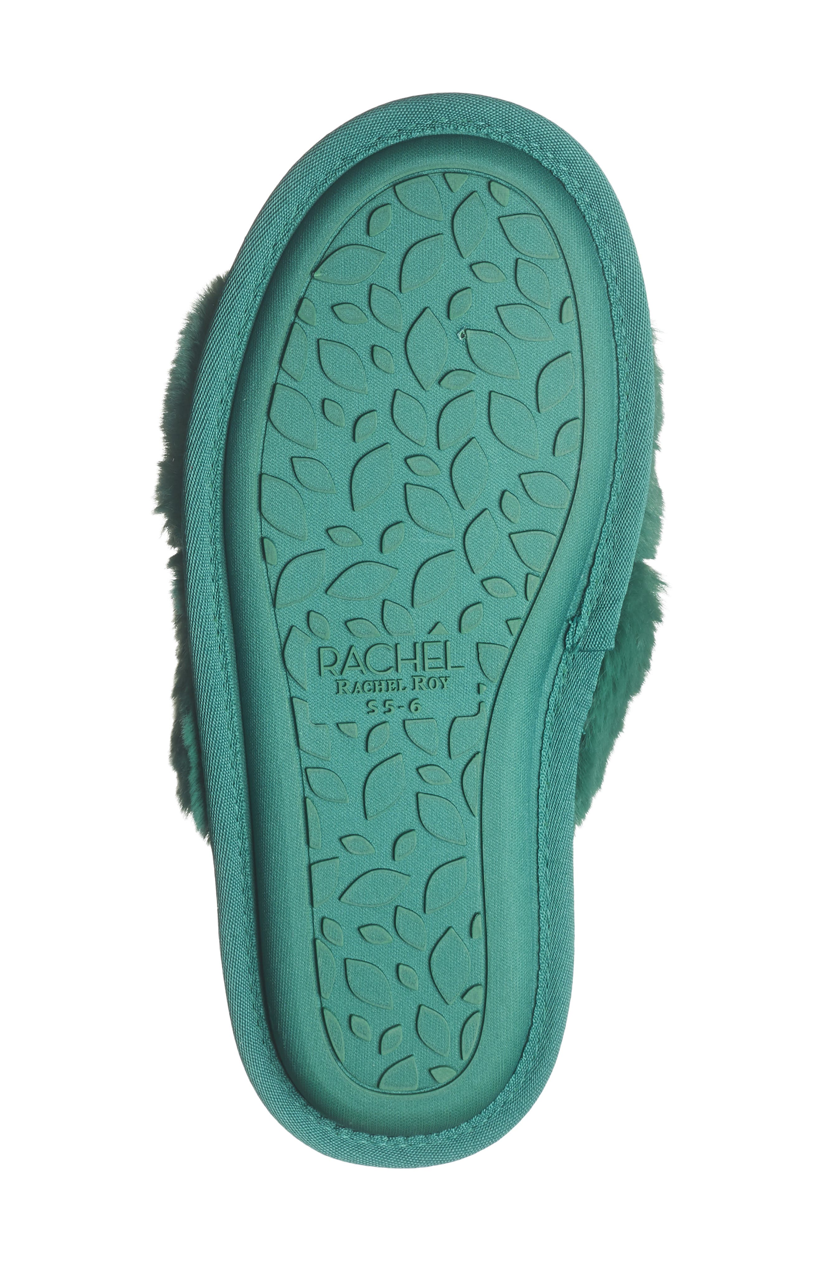 Rachel Roy Cardi Faux Fur Slipper, Alternate, color, Green