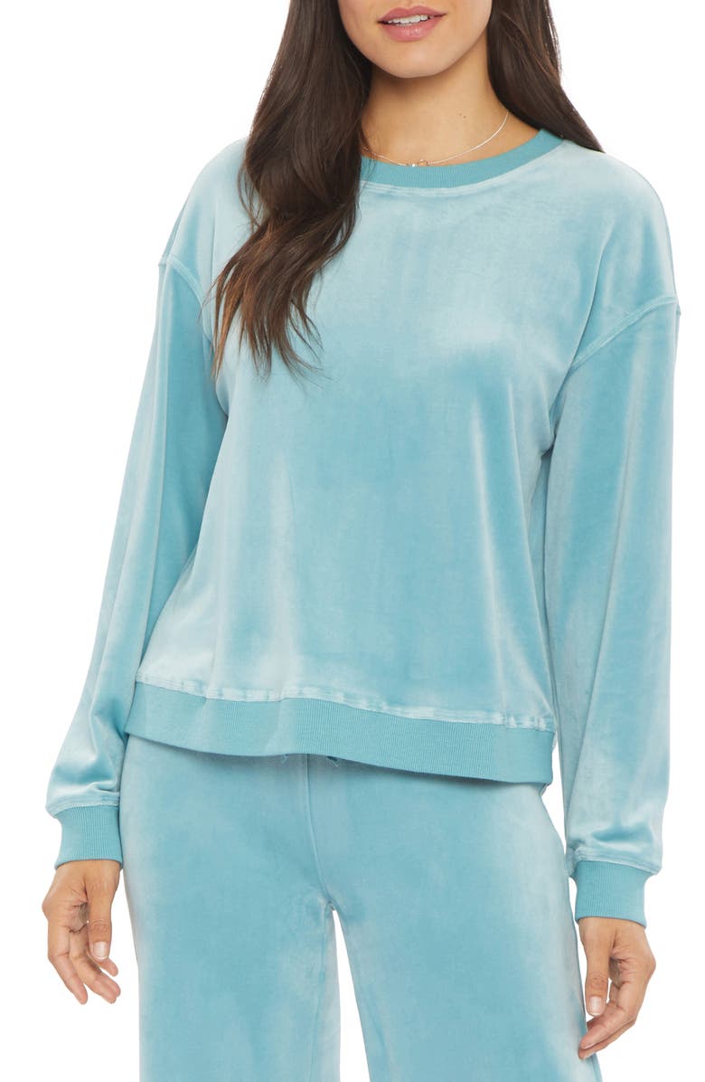 NYDJ Basic Velour Sweatshirt, Main, color, 