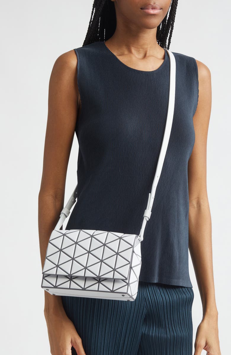 Bao Bao Issey Miyake Fossette Flap Crossbody Bag, Alternate, color, Light Gray