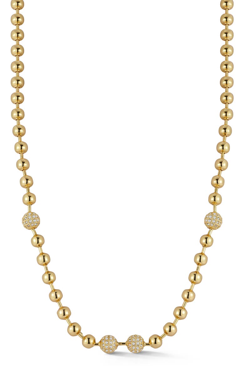 Pavè Ball Chain Necklace, Main, color, GOLD