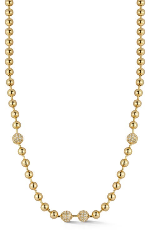 Pavè Ball Chain Necklace