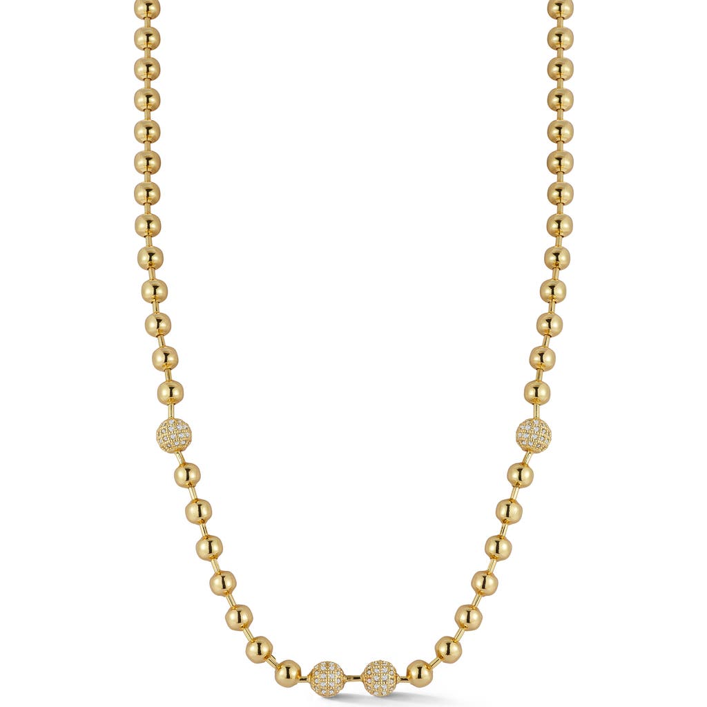 Glaze Jewelry Pavè Ball Chain Necklace In Gold