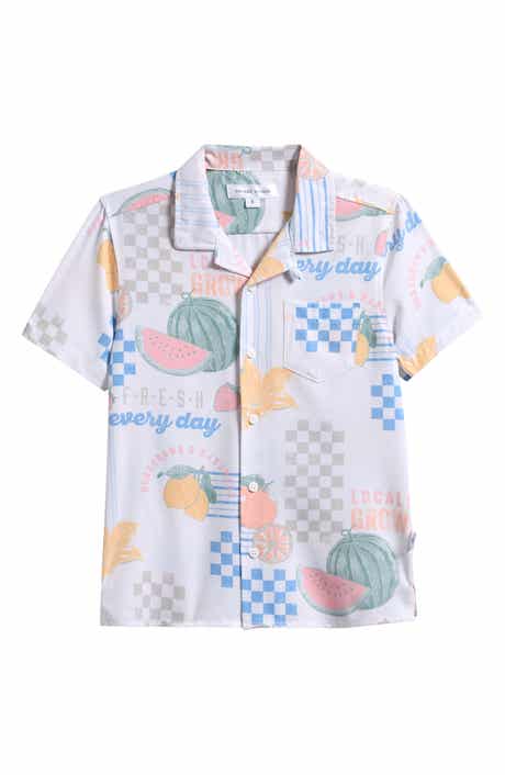 Vintage Summer Kids' Fruit Print Camp Shirt