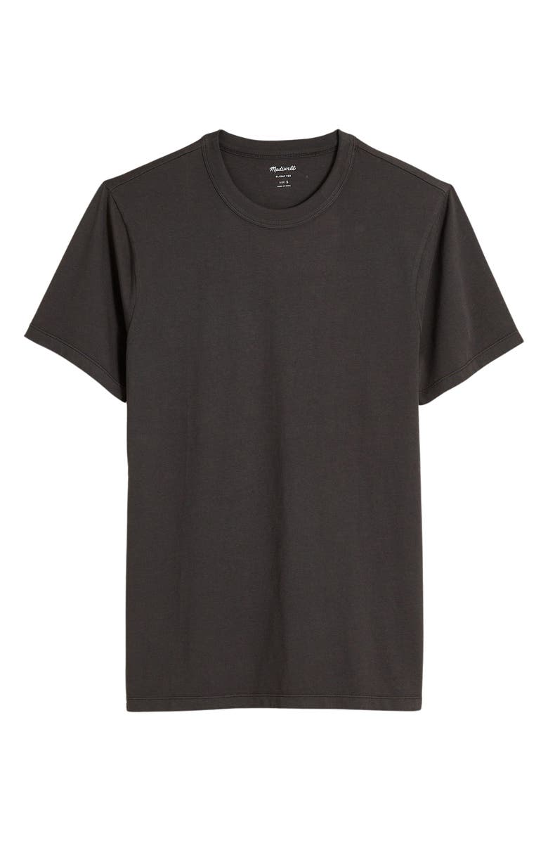 Madewell Allday Garment Dyed Cotton T-Shirt, Alternate, color, Black Coal