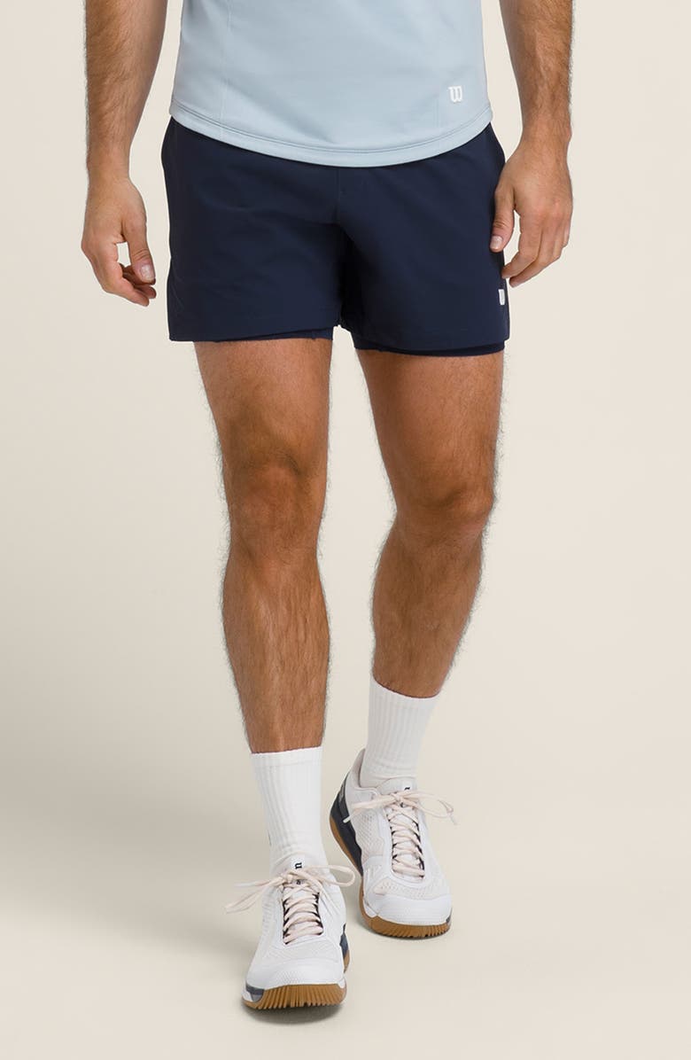 WILSON Set Point 5" Lined Shorts, Main, color, Classic Navy