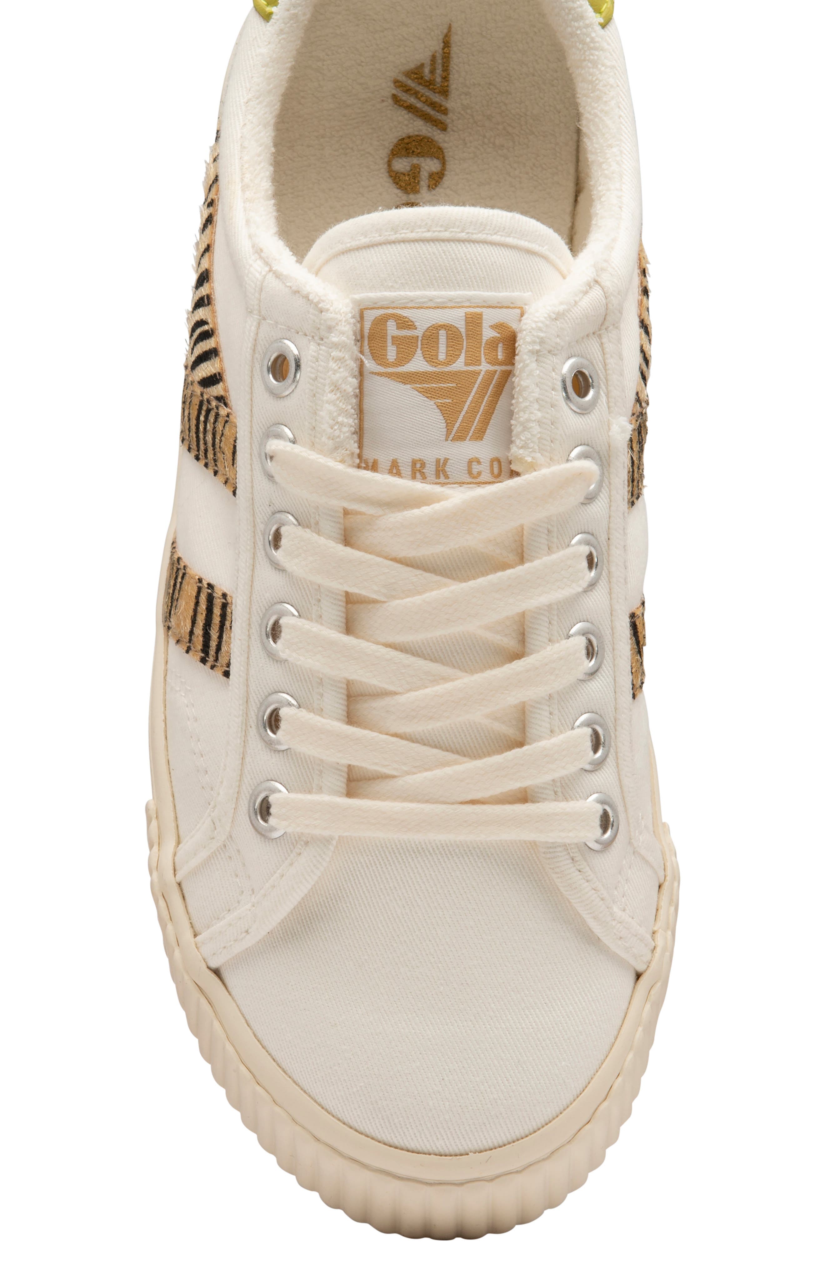 Gola Tennis Mark Cox Safari Sneaker, Alternate, color, Offwhite/ Zebra/ Citron