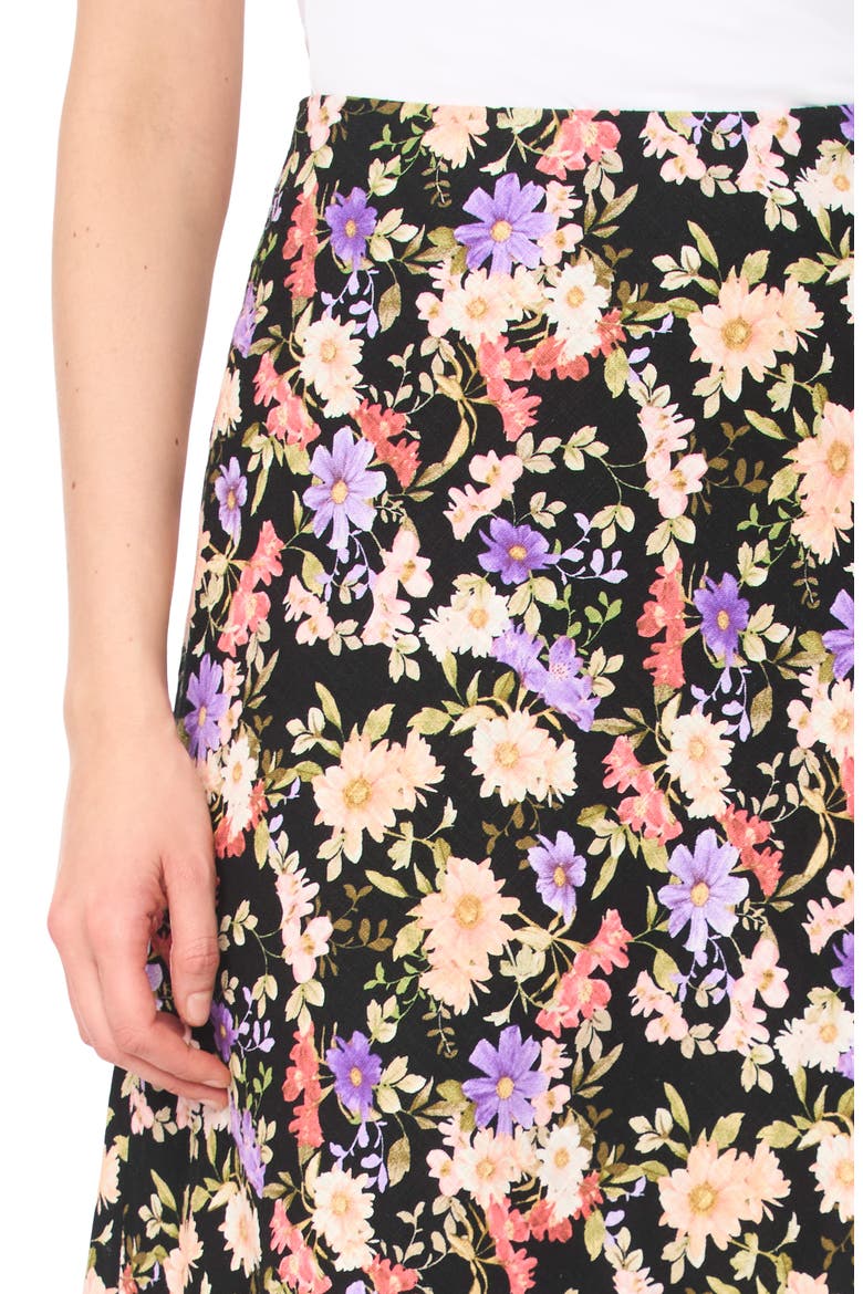 Bias Cut Satin Midi Skirt, Alternate, color, RICH BLACK