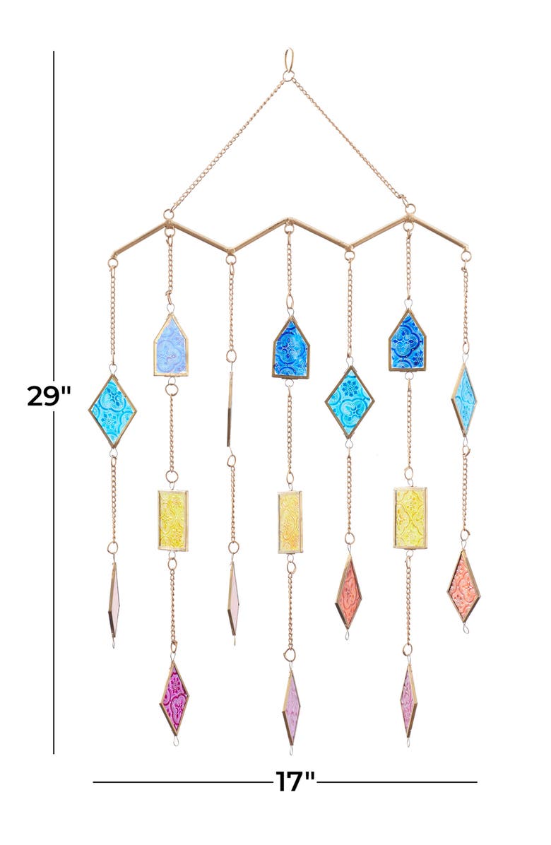 Novogratz Multicolored Glass Windchime, Alternate, color,