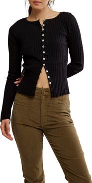 Free People Tilly Rib Long Sleeve Button-Up Top