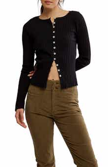 Free People Tilly Rib Long Sleeve Button-Up Top