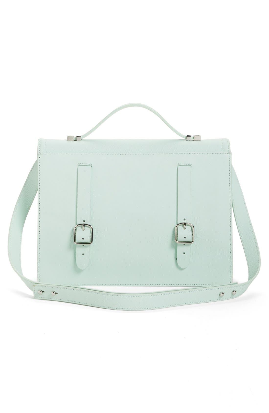 'Rider' Leather Satchel, Alternate, color, MINT