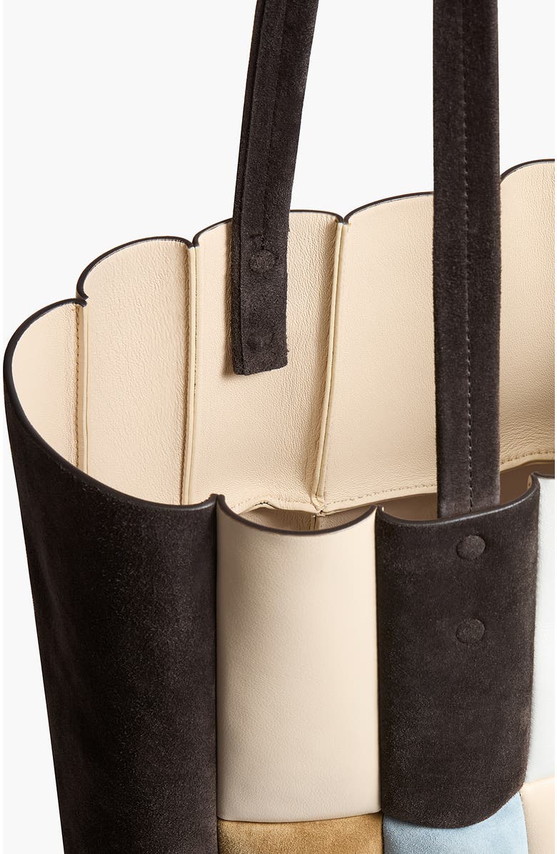 Khaite Zoe Patchwork Panel Suede & Leather Tote, Alternate, color,