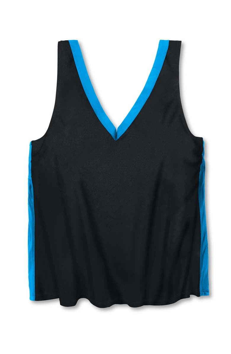 Swim 365 Chlorine-Resistant A-Line Two-Piece Skirtini Set, Alternate, color, Black Blue Sea