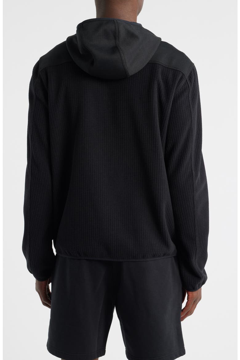 Full Zip Grid Fleece Jacket, Alternate, color, BLACK CAVIAR