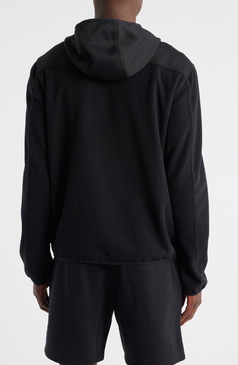 Zella Full Zip Grid Fleece Jacket, Alternate, color, Black Caviar