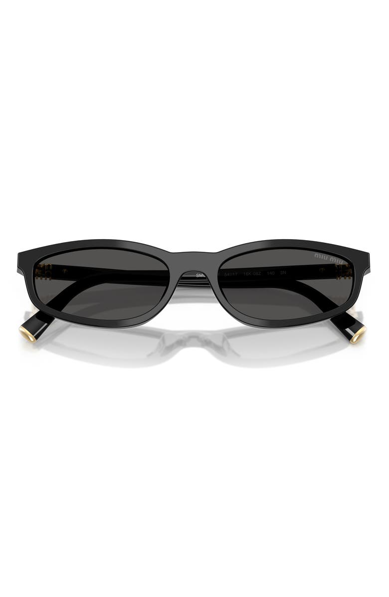 Miu Miu 54mm Irregular Sunglasses, Alternate, color, Black / Dark Grey