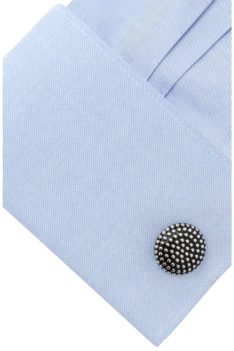 Textured Circle Cuff Links, Alternate, color, SILVER