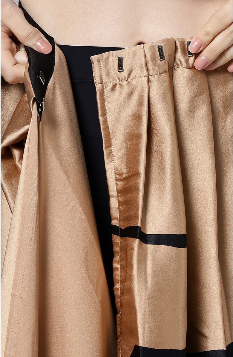 One Minute Saree<sup>®</sup> Candice Brown Satin Printed Ready to Wear Sari, Alternate, color, 