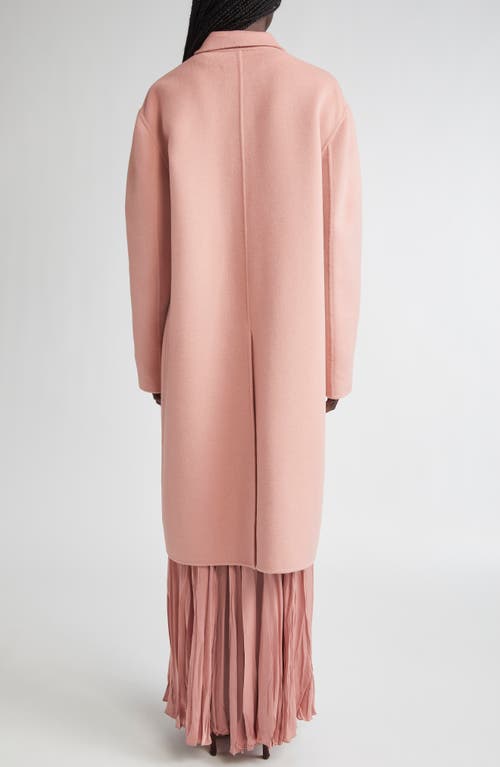 Michael Kors Single-breasted Wool Long Slouch Coat In Pink