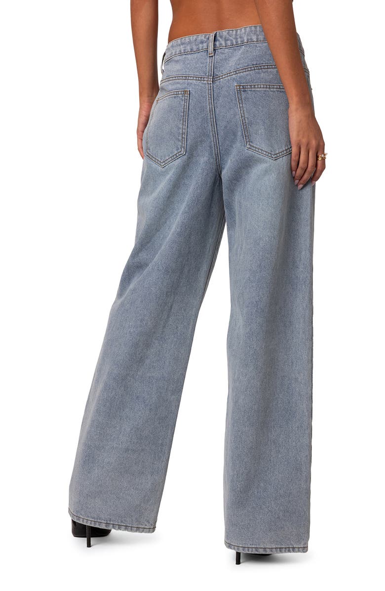 EDIKTED Wynn Low Rise Wide Leg Drawstring Jeans, Alternate, color, Light-Blue