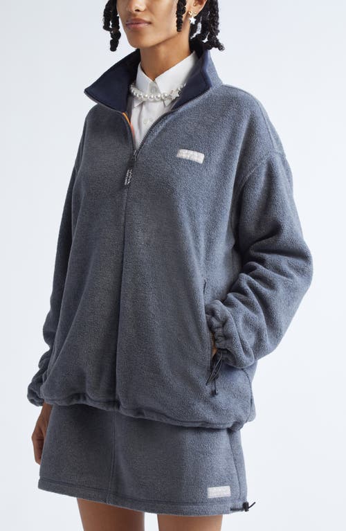 Sandy Liang Ascher Polar Fleece Quarter Zip Pullover In Blue