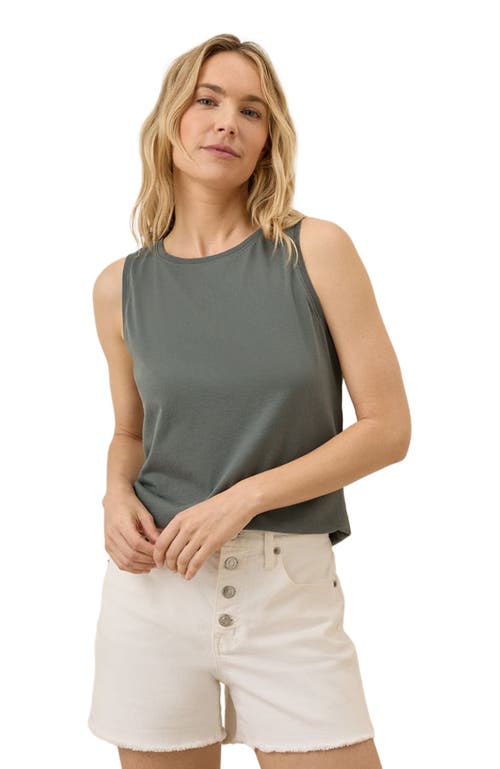 Pact Organic Cotton Softspun High Neck Tank In Blue