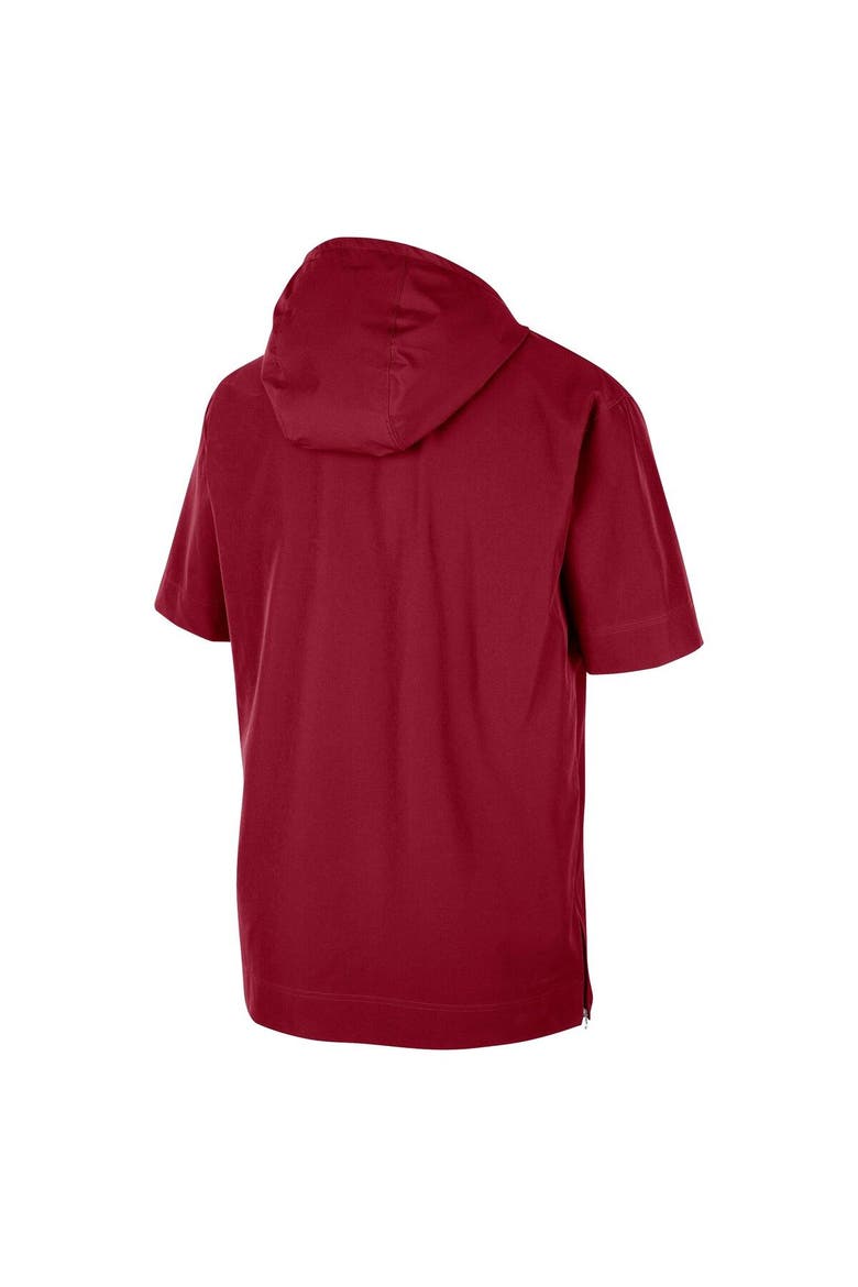 Men's Nike Crimson Alabama Crimson Tide Coaches Half-Zip Short Sleeve Jacket, Alternate, color, Crimson