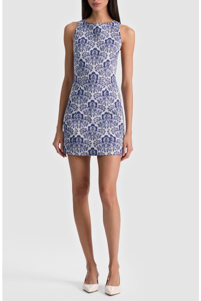 Eva Print Structure Sleeveless Minidress, Main, color, OFF WHITE/ TWILIGHT BLUE MULTI