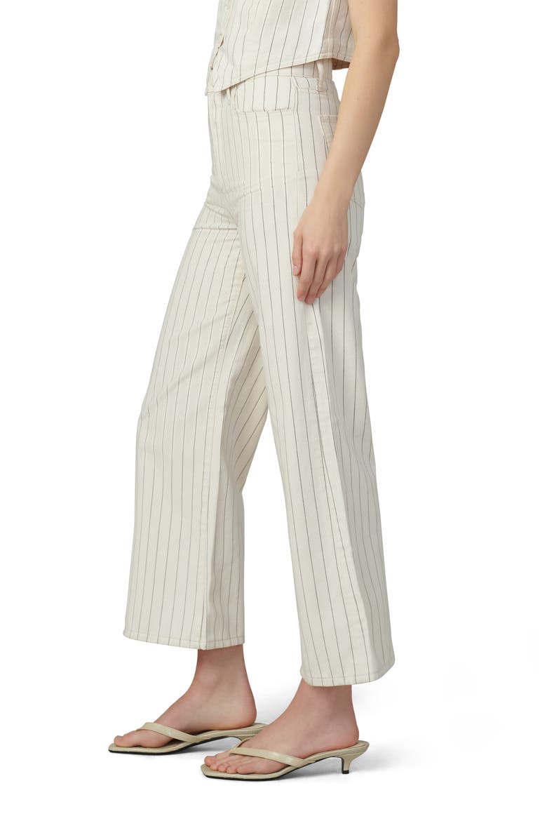 The Mia Stripe High Waist Ankle Wide Leg Jeans, Alternate, color, NATURAL STIPE