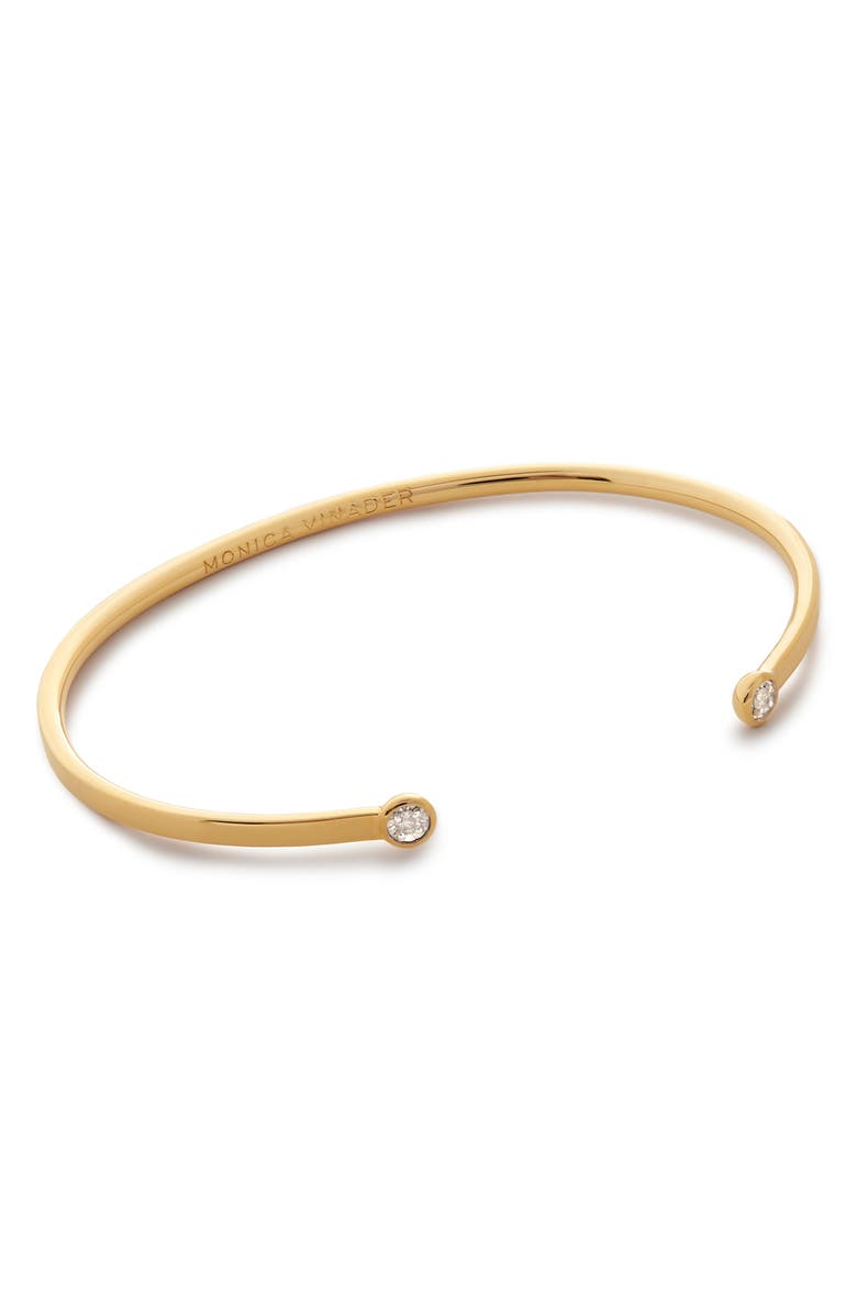 Monica Vinader Lab Grown Solitaire Diamond Cuff Bracelet, Main, color,