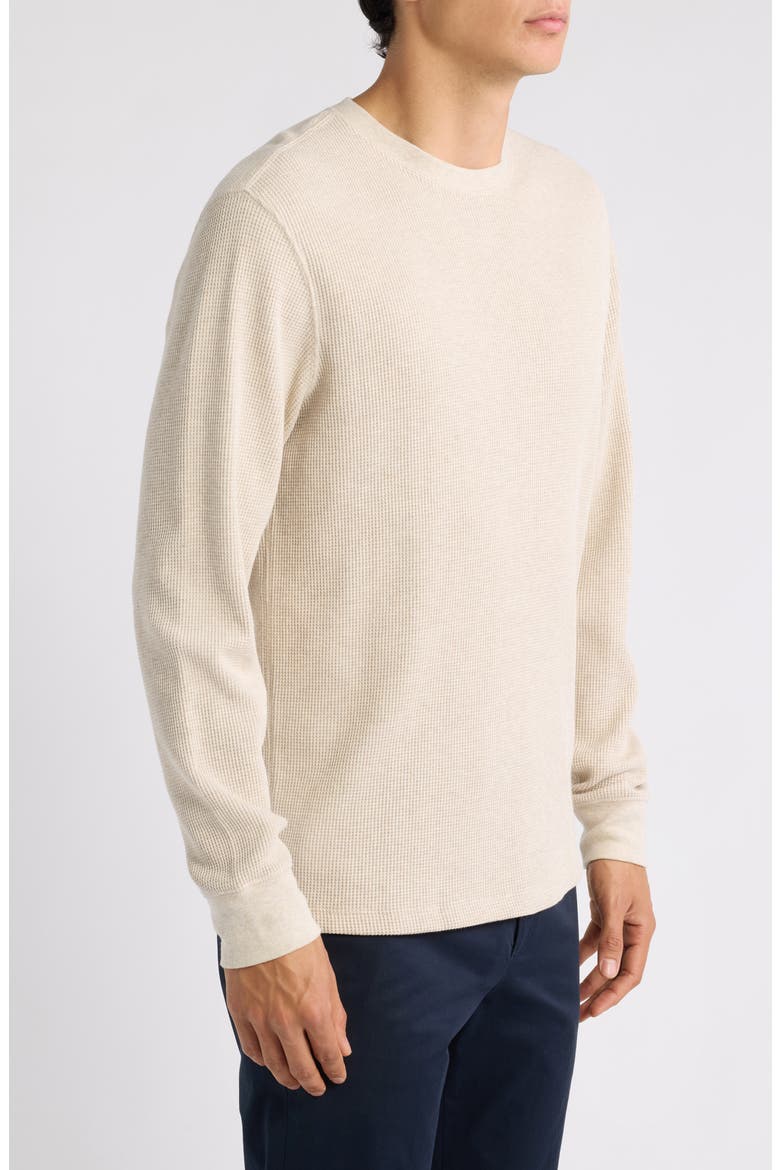 Waffle Thermal Crewneck T-Shirt, Alternate, color, OATMEAL HEATHER