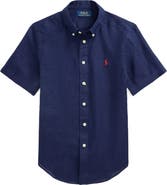 Polo Ralph Lauren Kids' Short Sleeve Linen Button-Down Shirt