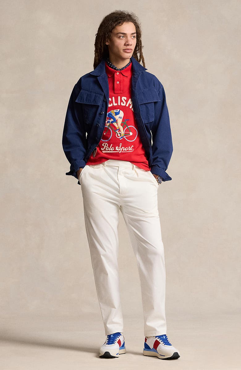 Polo Ralph Lauren Bicycle Embellished Cotton Graphic Polo, Alternate, color, 