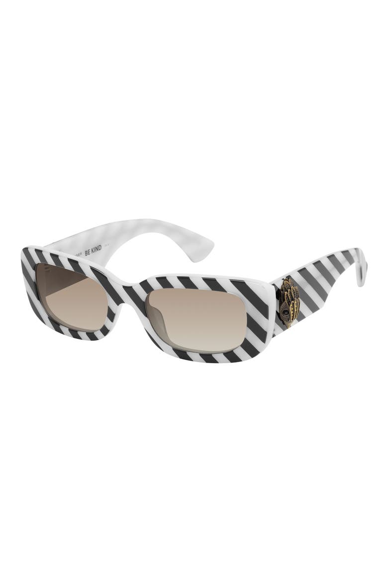 52mm Rectangular Sunglasses, Alternate, color, BONE/ BROWN