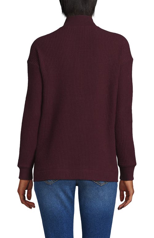 Lands' End Long Sleeve Waffle Shawl Collar Henley In Multi