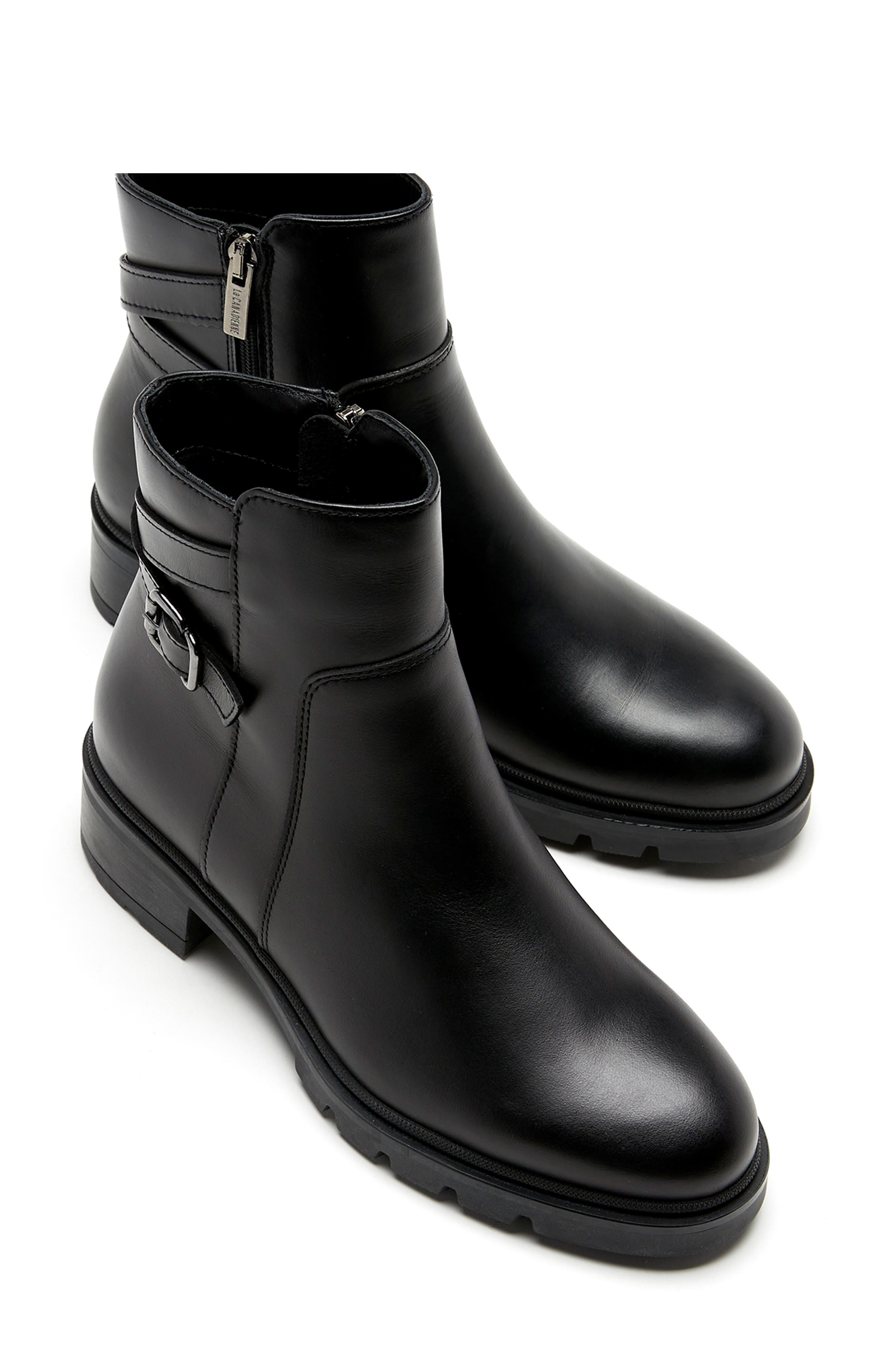 La Canadienne Shai Waterproof Bootie, Alternate, color, Black Leather