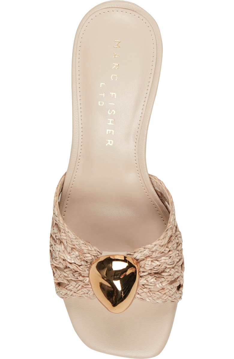 Marc Fisher LTD Farrel Embellished Square Toe Slide Sandal, Alternate, color, Light Natural