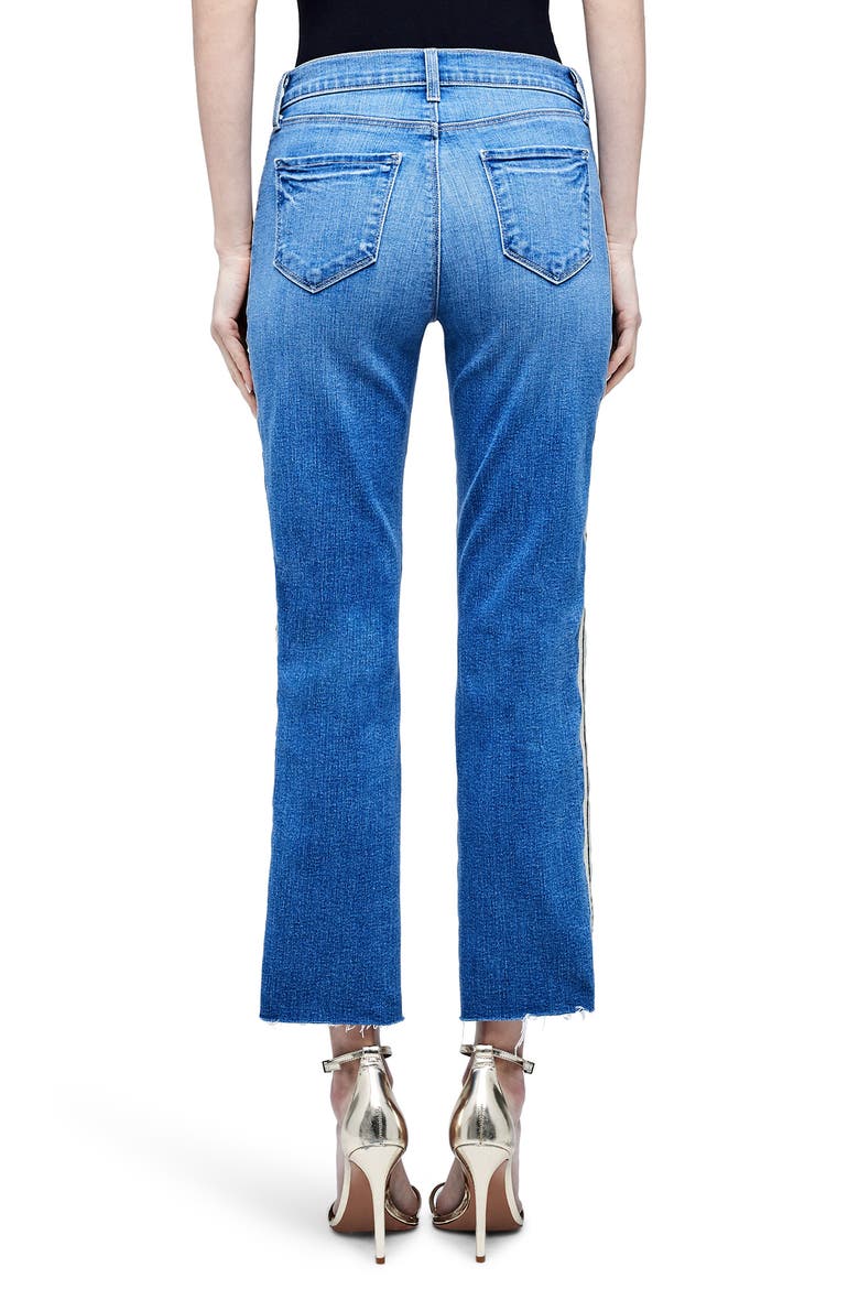 Sada High Waist Tape Outseam Crop Slim Jeans, Alternate, color, DOVER