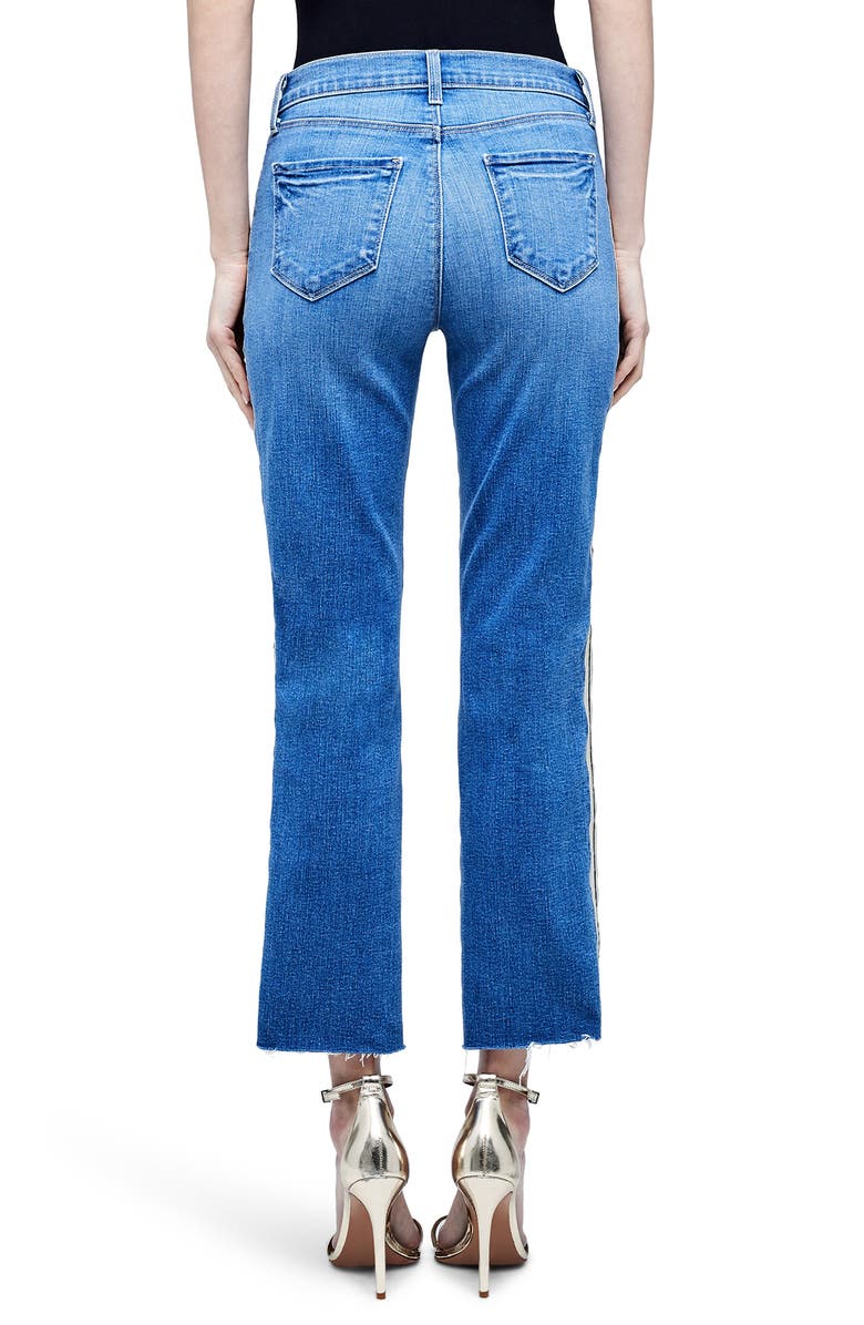 L'AGENCE Sada High Waist Tape Outseam Crop Slim Jeans, Alternate, color, 