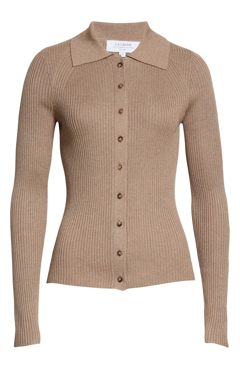 La Ligne Silk & Cashmere Button-Up Sweater, Alternate, color, 