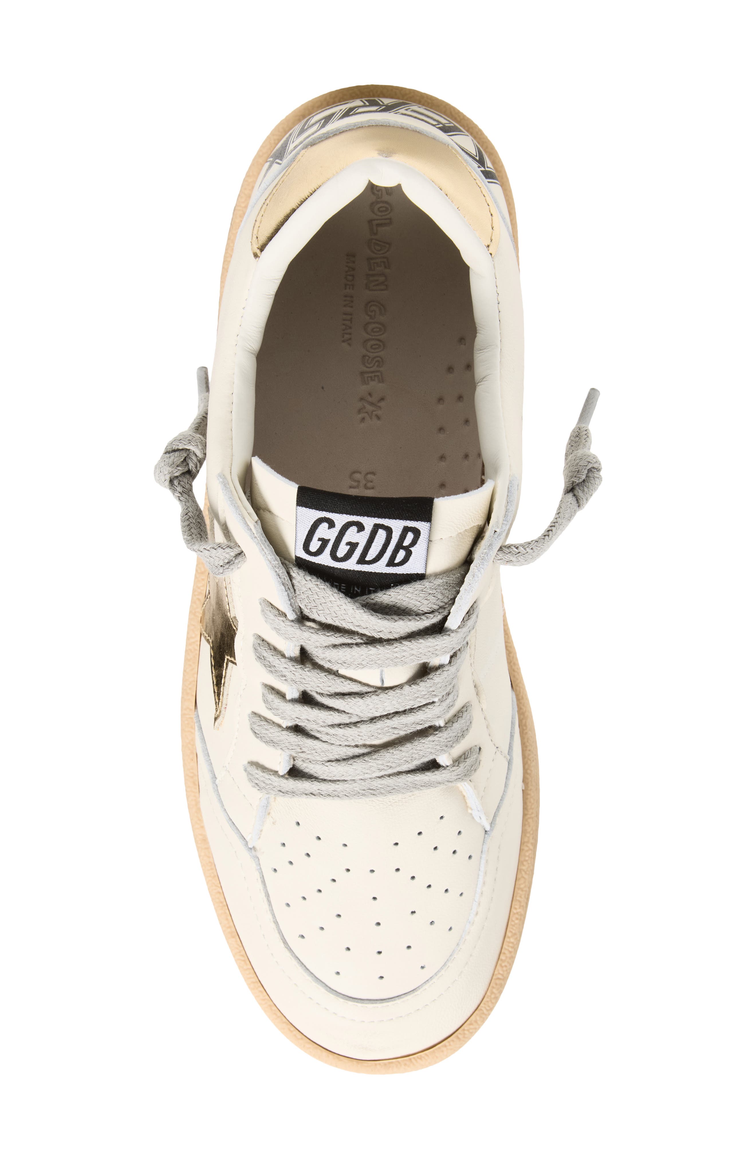 Golden Goose Kids' Ball Star Low Top Sneaker, Alternate, color, White/ Gold