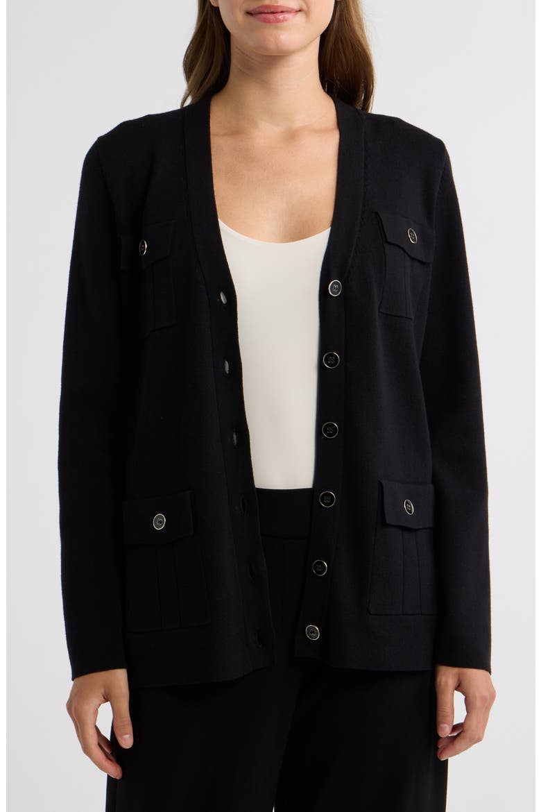 Four-Pocket Cardigan, Alternate, color, ANNE BLACK