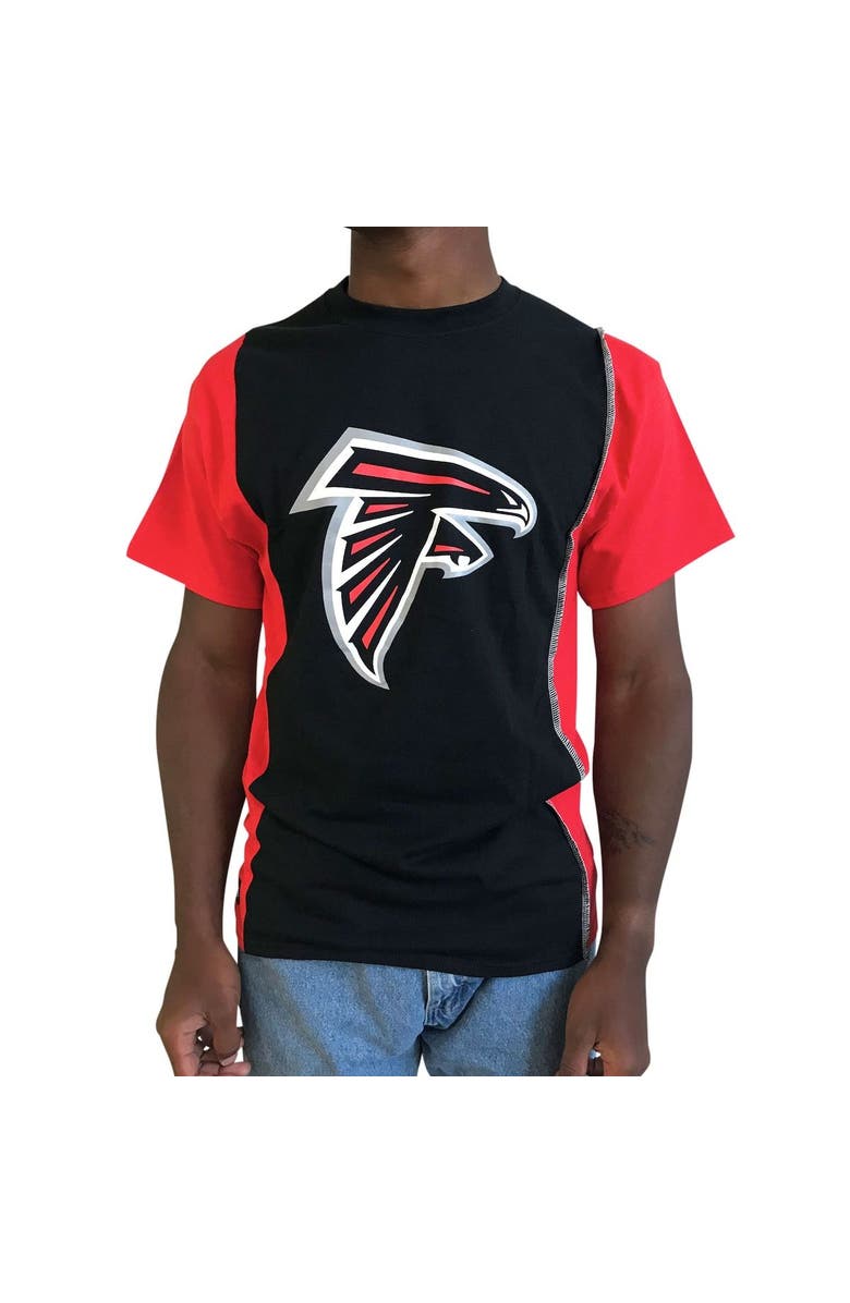 REFRIED APPAREL Men's Refried Apparel Black/Red Atlanta Falcons Sustainable Upcycled Split T-Shirt, Alternate, color, Black
