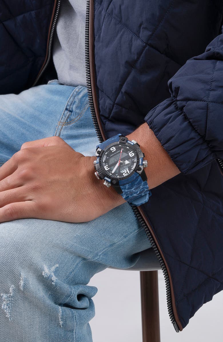 GUESS Digital Silicone Strap Watch, 50mm, Alternate, color, 