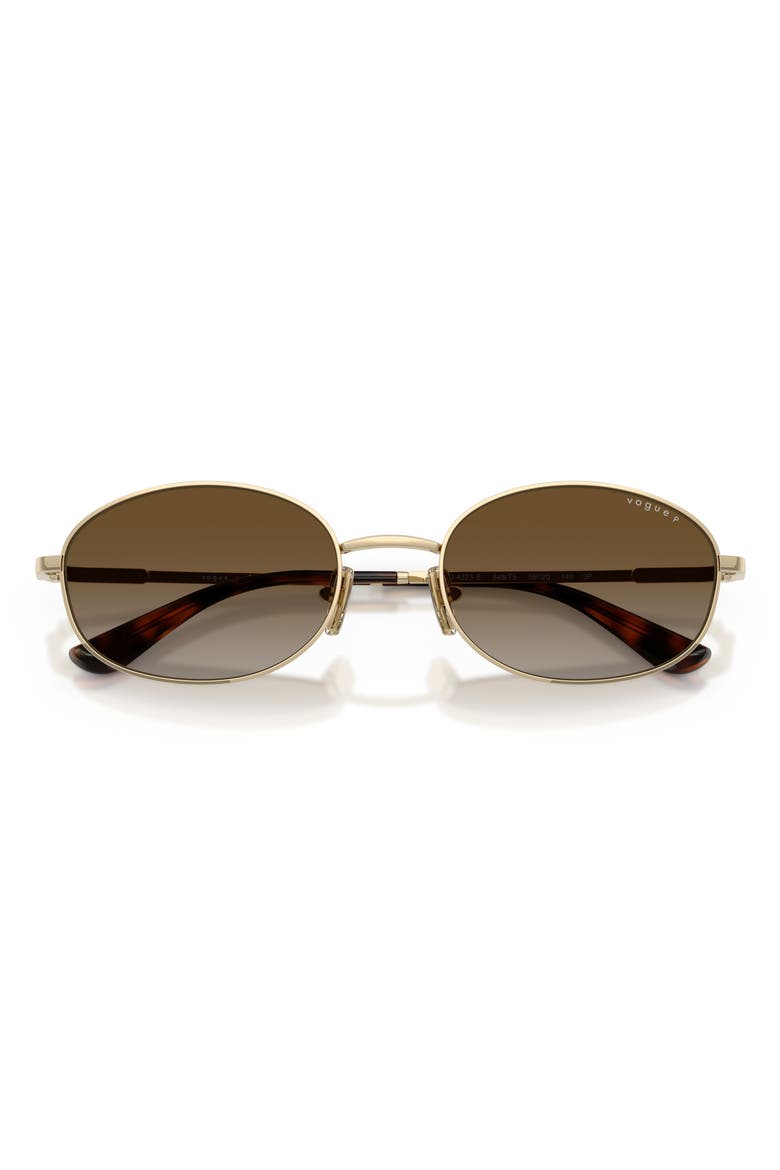 VO4323S 56mm Polarized Oval Sunglasses, Alternate, color, PALE GOLD / GREY BROWN