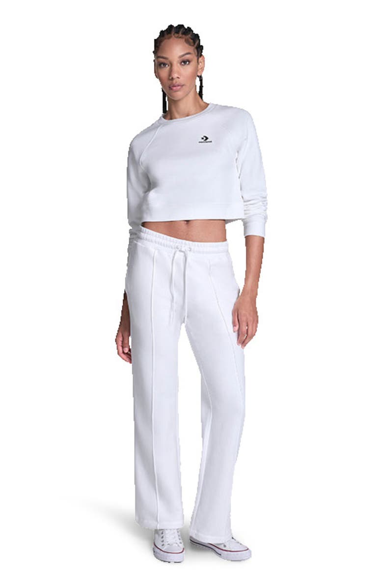 Converse Star Chevron Cropped Crewneck, Alternate, color, White 10A