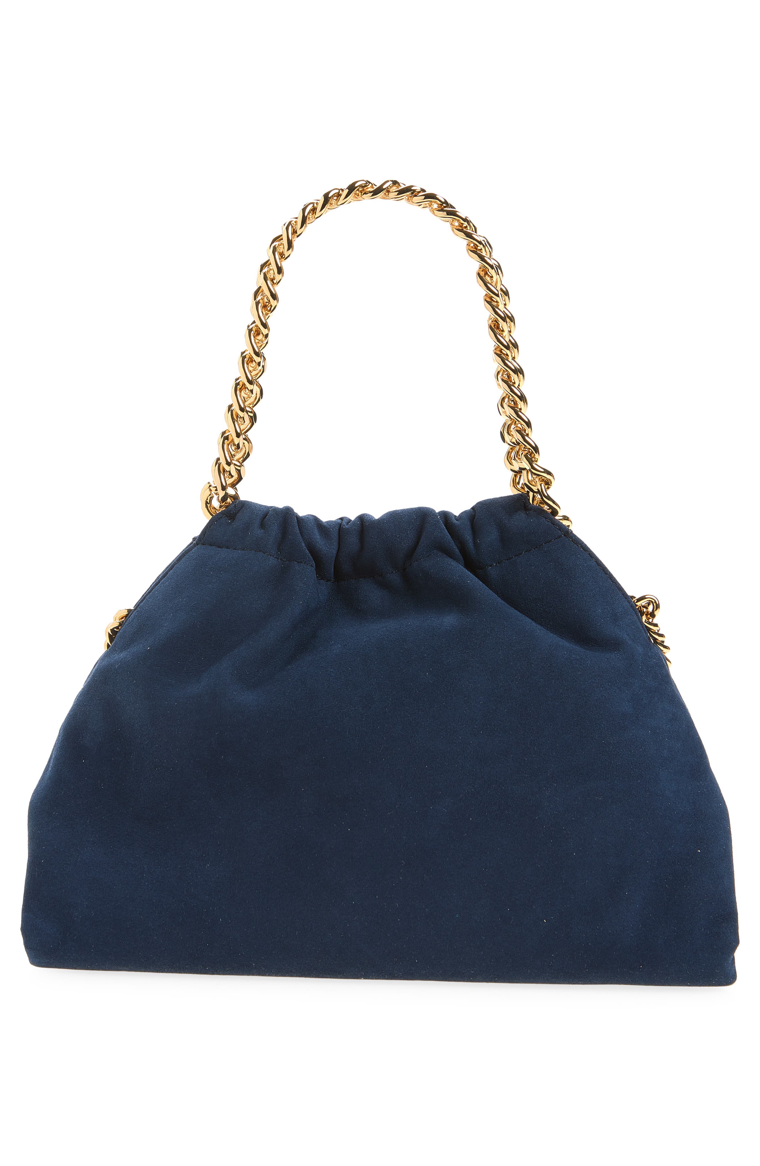 Mini Falabella Faux Suede Drawstring Bag, Alternate, color, NAVY