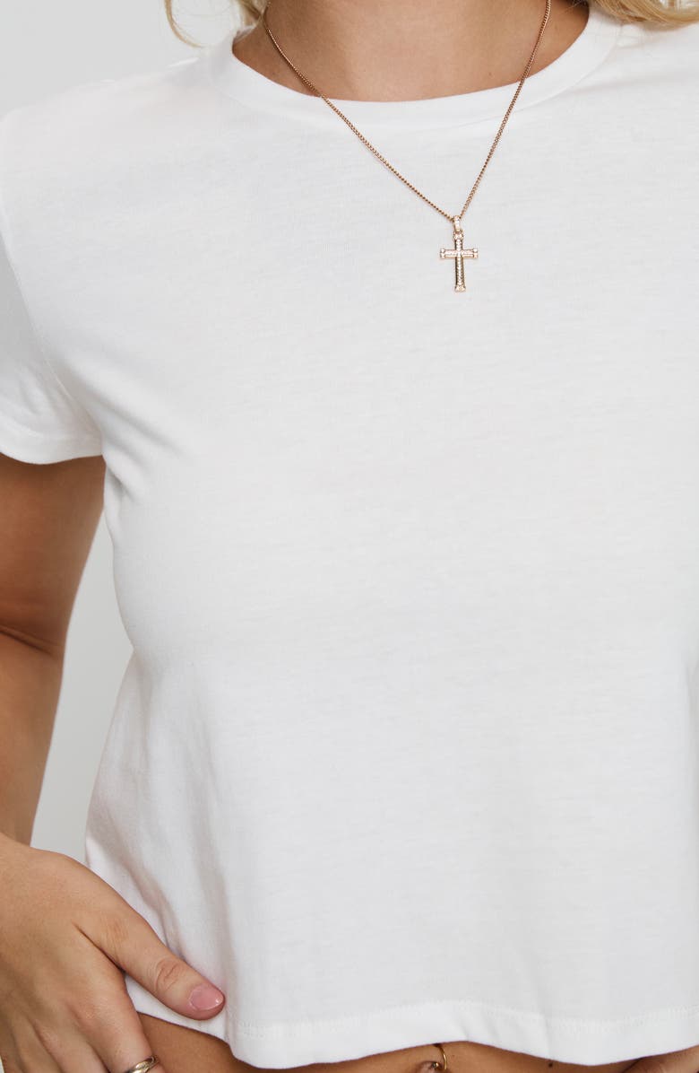 Princess Polly Micah Crop T-Shirt, Alternate, color, White