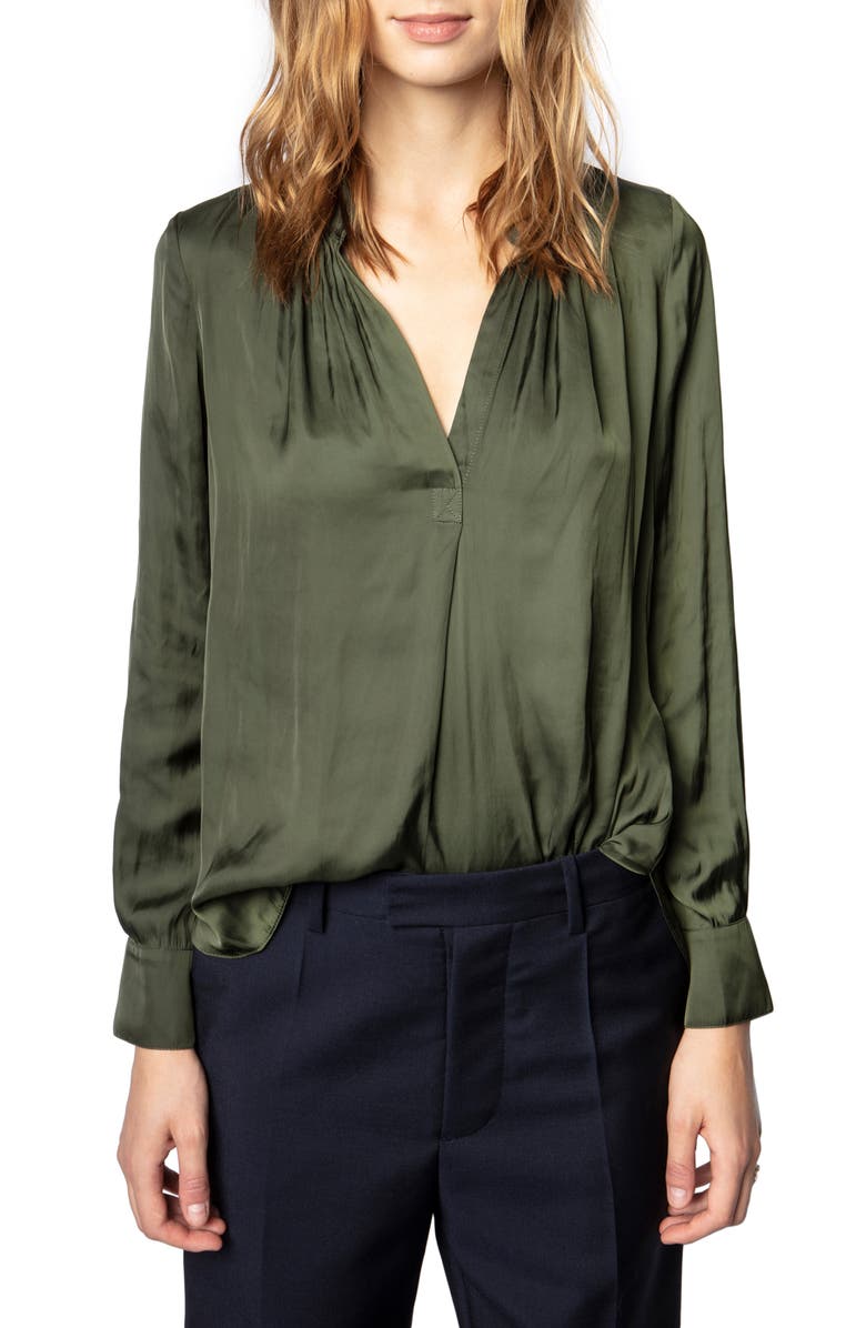 Zadig & Voltaire Tink Satin Blouse, Main, color, 