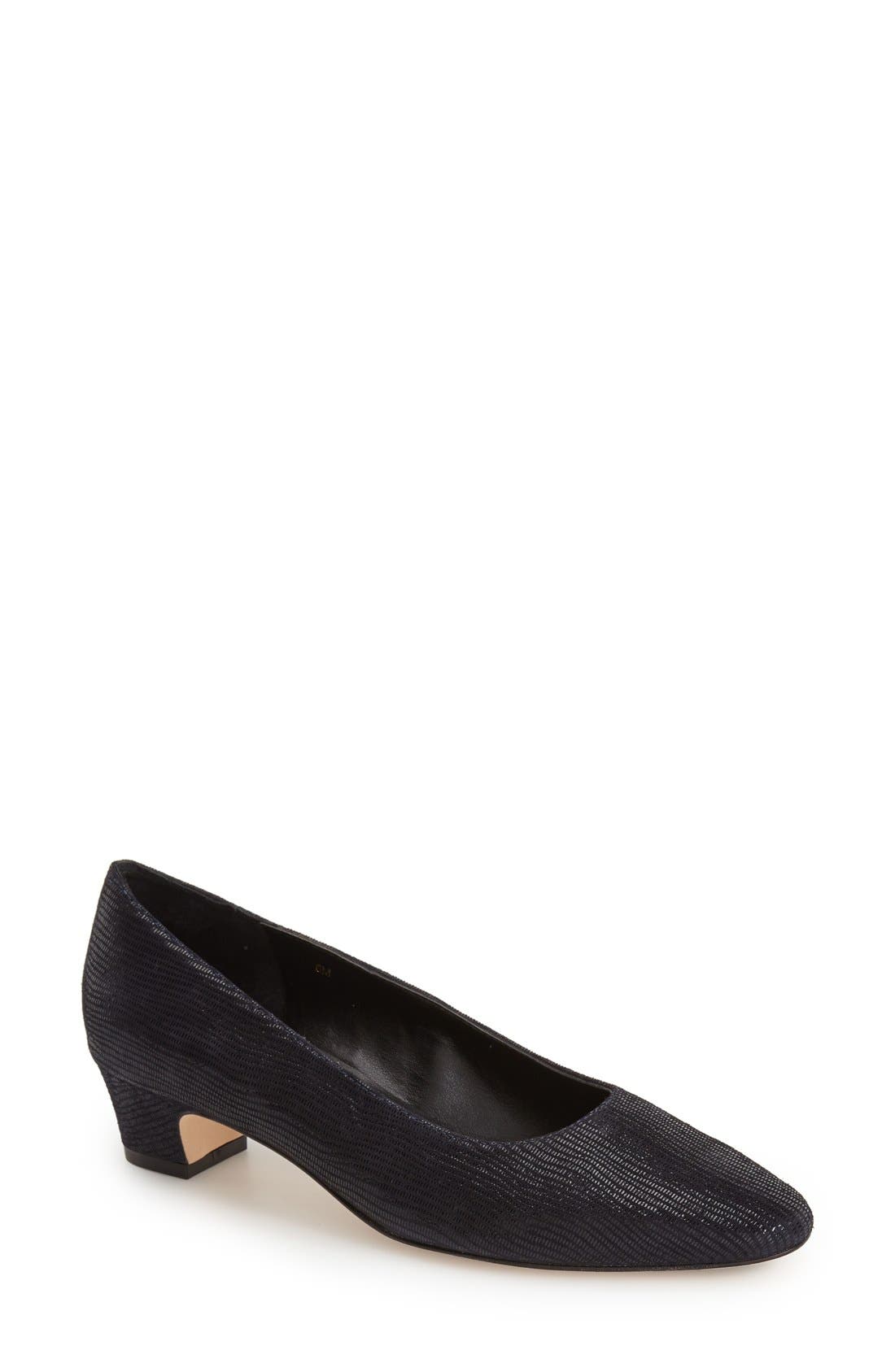 'Astyr' Almond Toe Pump, Main, color, NAVY MINI LIZARD PRINT
